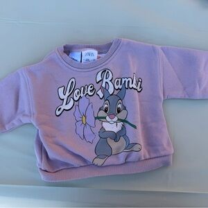 Zara Kids Lavender Love Bambi Sweatshirt